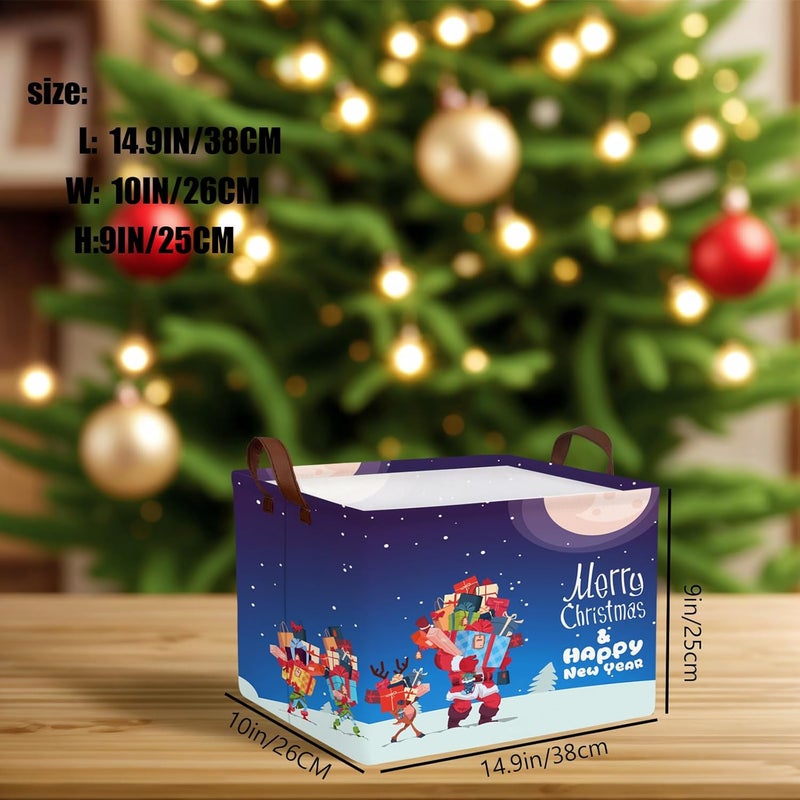 SETAMA Empty Large Christmas Basket for Gifts Women Collapsible Storage Bin Kids Toy Box Holiday Décor (Santa Claus Gift) - Image 2